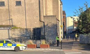 Police taped off an area close to Parkhill Wynd after an alleged stabbing in Leven