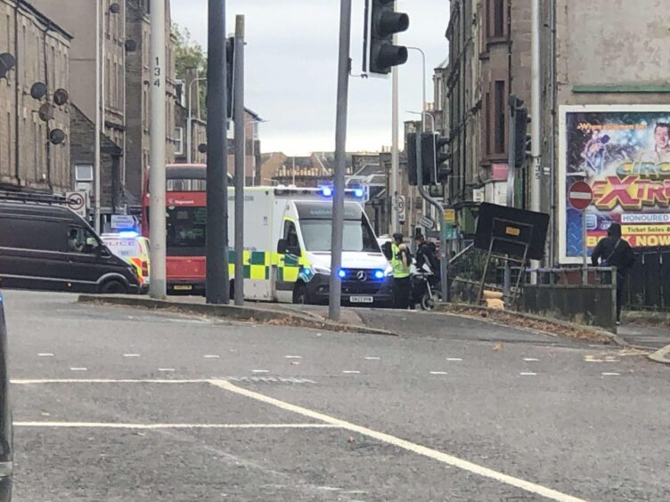 Perth Road in Dundee was closed for around 90 minutes.