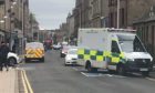 Emergency services at the scene on Perth Road in Dundee.