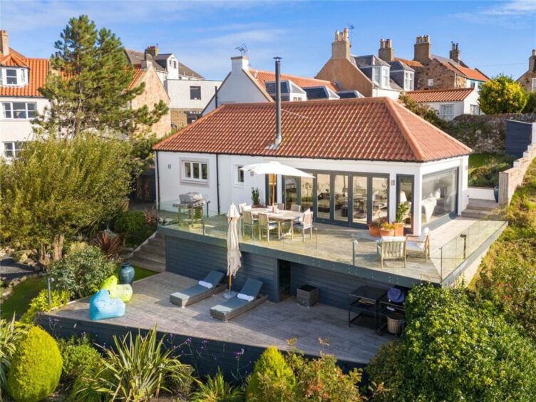 The spectacular terrace at the East Neuk home for sale 