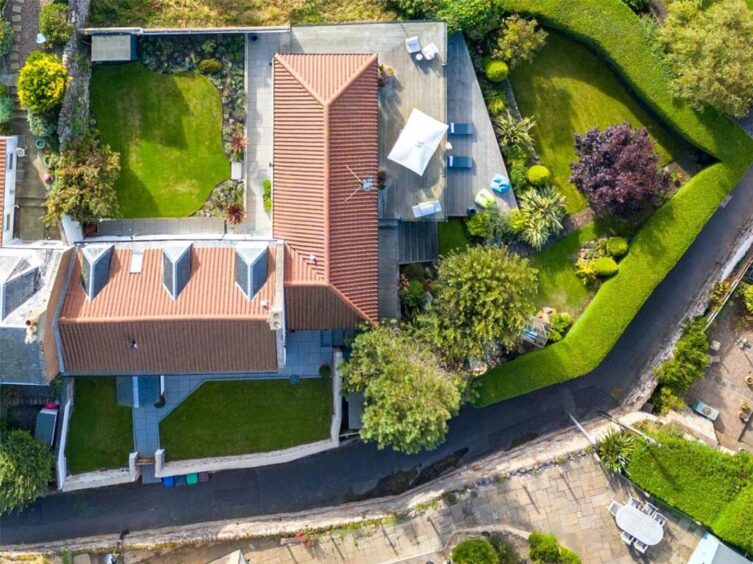 Aerial shot of the Pittenweem home.