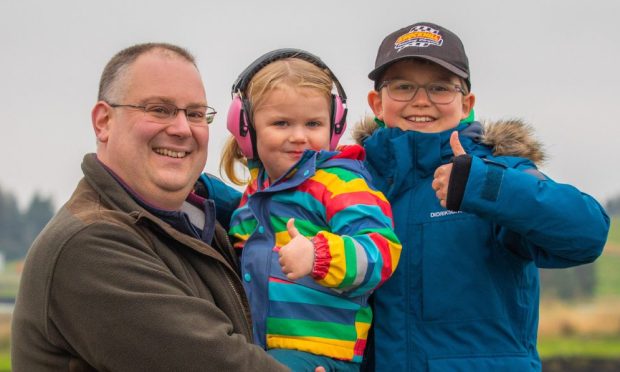 Sam de la Haye with his daughter Miriam (aged 3) and Will (aged 9) from Dundee. Image: Steve MacDougall/DC Thomson