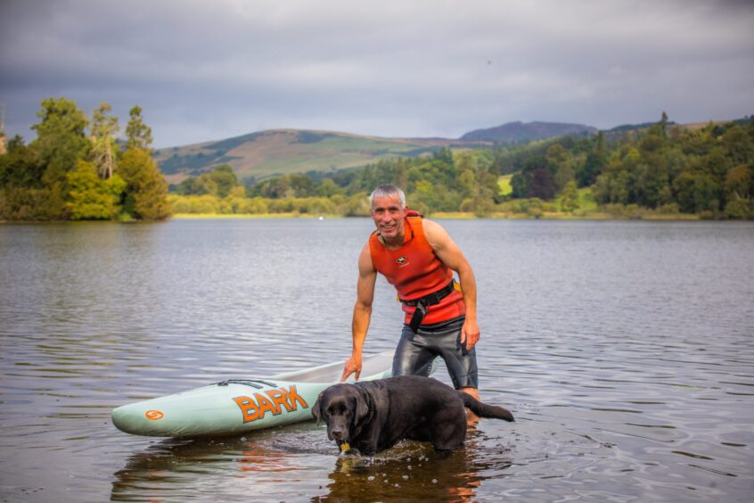 Dean Dunbar and his guide dog Molly at Loch Clunie, near Blairgowrie.