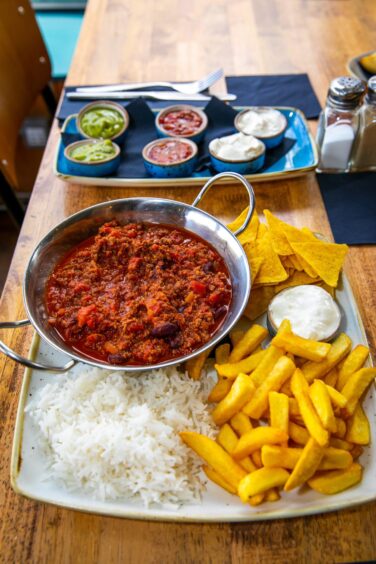 Chilli Con Carne at Base in Leven.