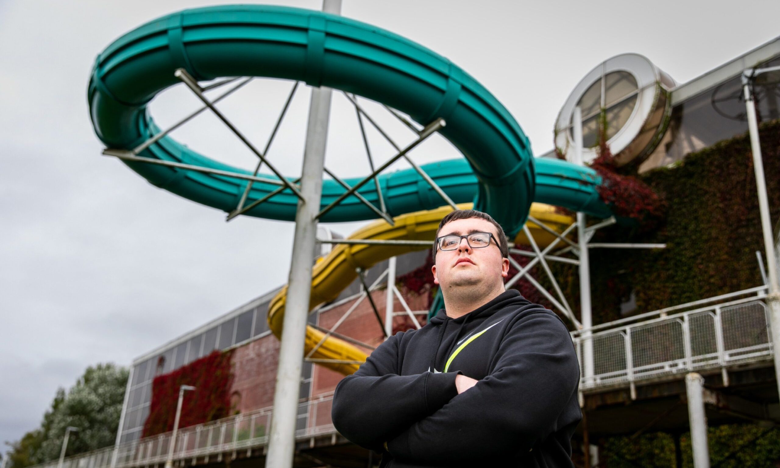 Bobby Brian, arms folded outside Perth Leisure pool