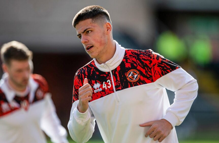 Sam Cleall-Harding goes through his paces for Dundee United