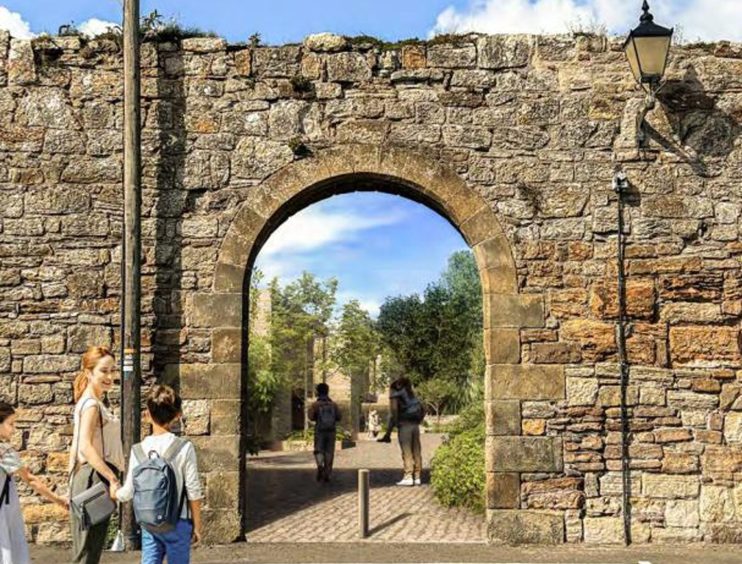 Entrance to the St Andrews contemporary homes development will be via an existing archway in the wall