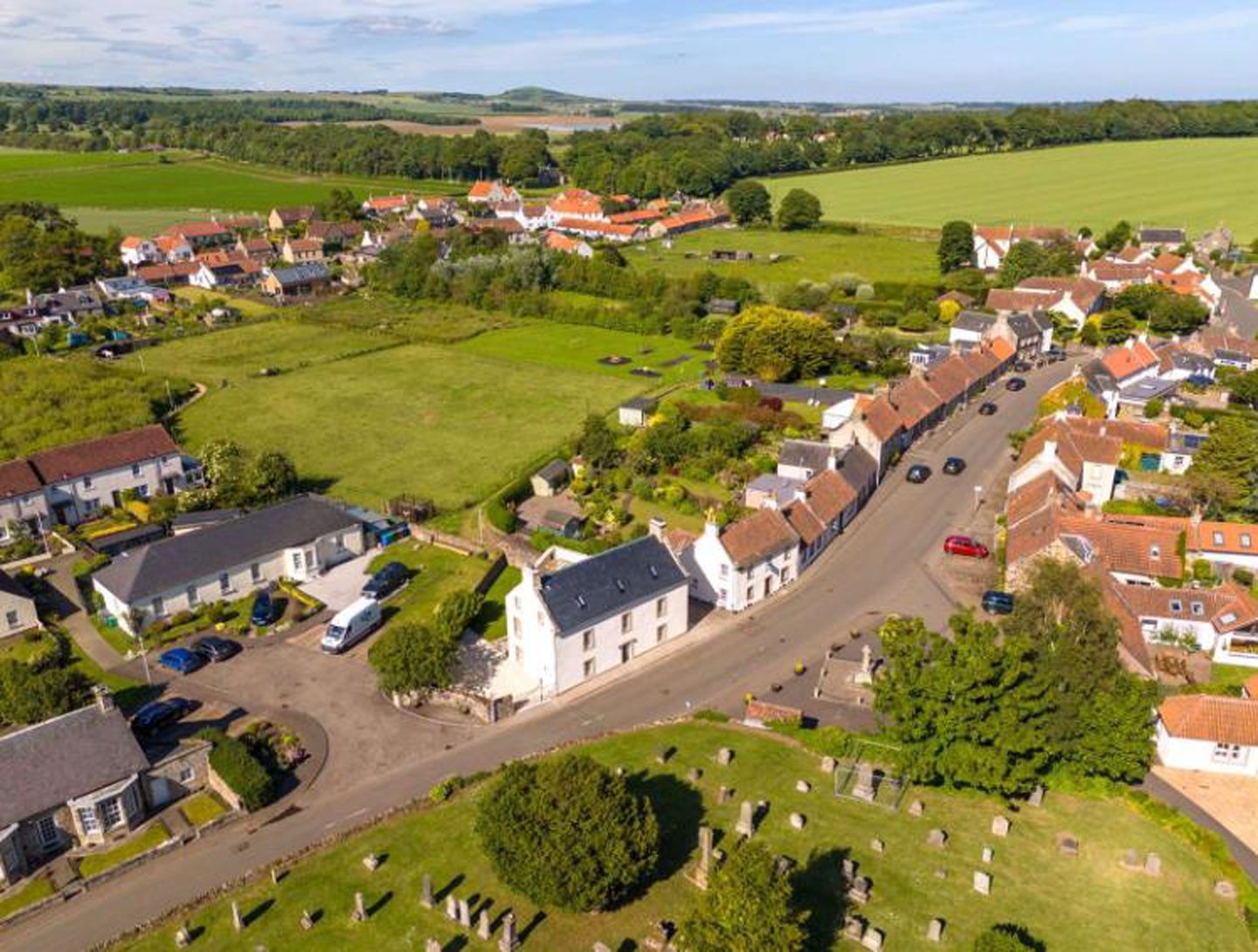 An aerial view of the property.