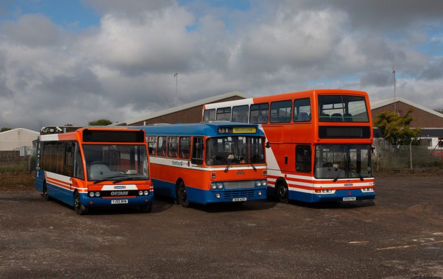 Strathtay Scottish buses in Angus Transport Group's fleet.