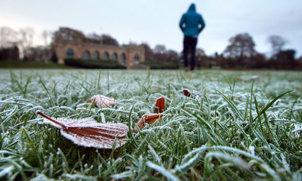 A frosty scene in Dundee's Baxter Park.