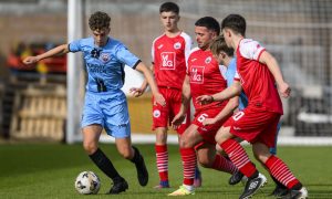 Team Albion faced Team Dunblane in a match honouring Binos superfan Murray Dowey. Image: Craig Watson