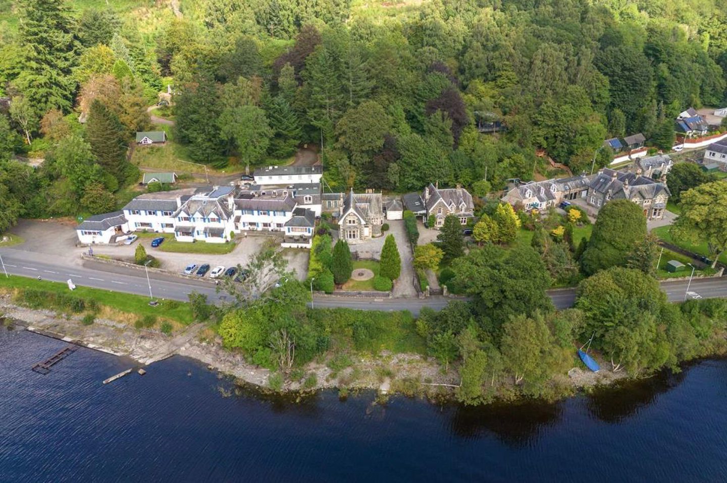 An aerial view of the 1800s home.