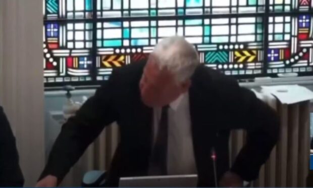 The moment Mr Boyd stood up to address Ms Speed at a council meeting.