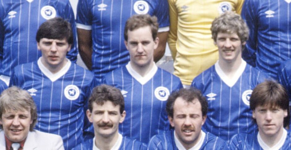 John Brogan (centre) was a prolific St Johnstone striker. 