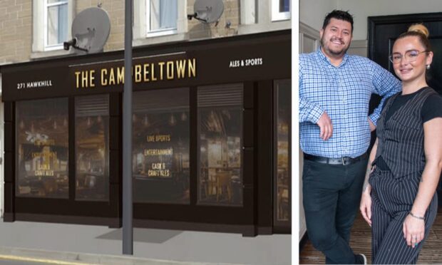 Owner Stephen Tosh and manager Chloe Reilly are set to give the Campbeltown Bar a new look. Image: Stephen Tosh/Kim Cessford/DC Thomson