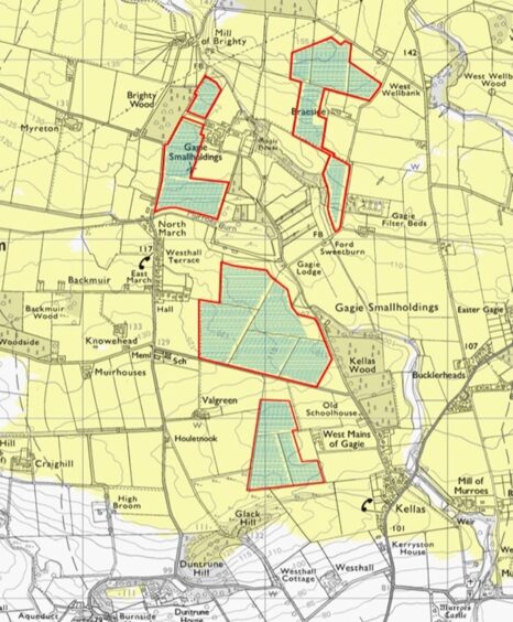 Solar park plans for land near Duntrune in Angus.