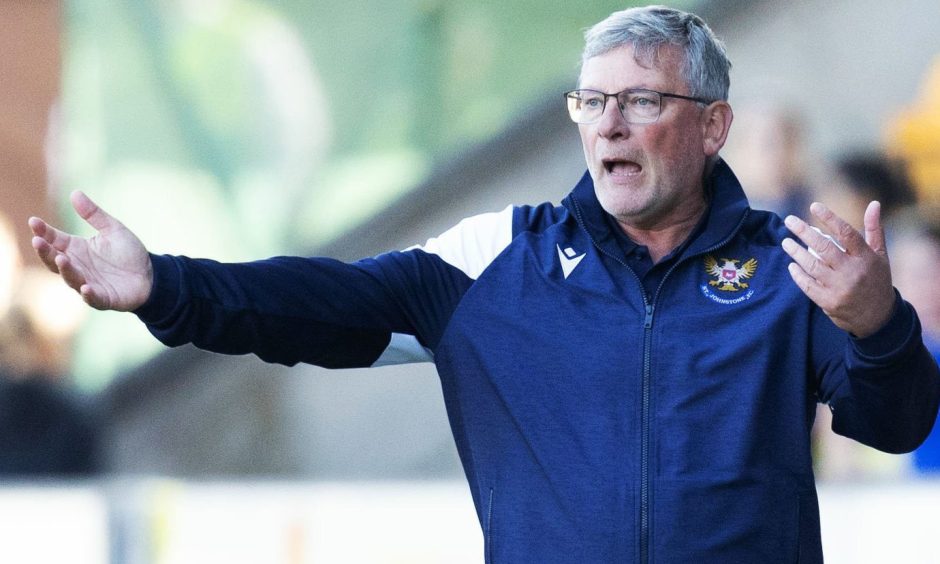 St Johnstone manager Craig Levein gestures on the sidelines