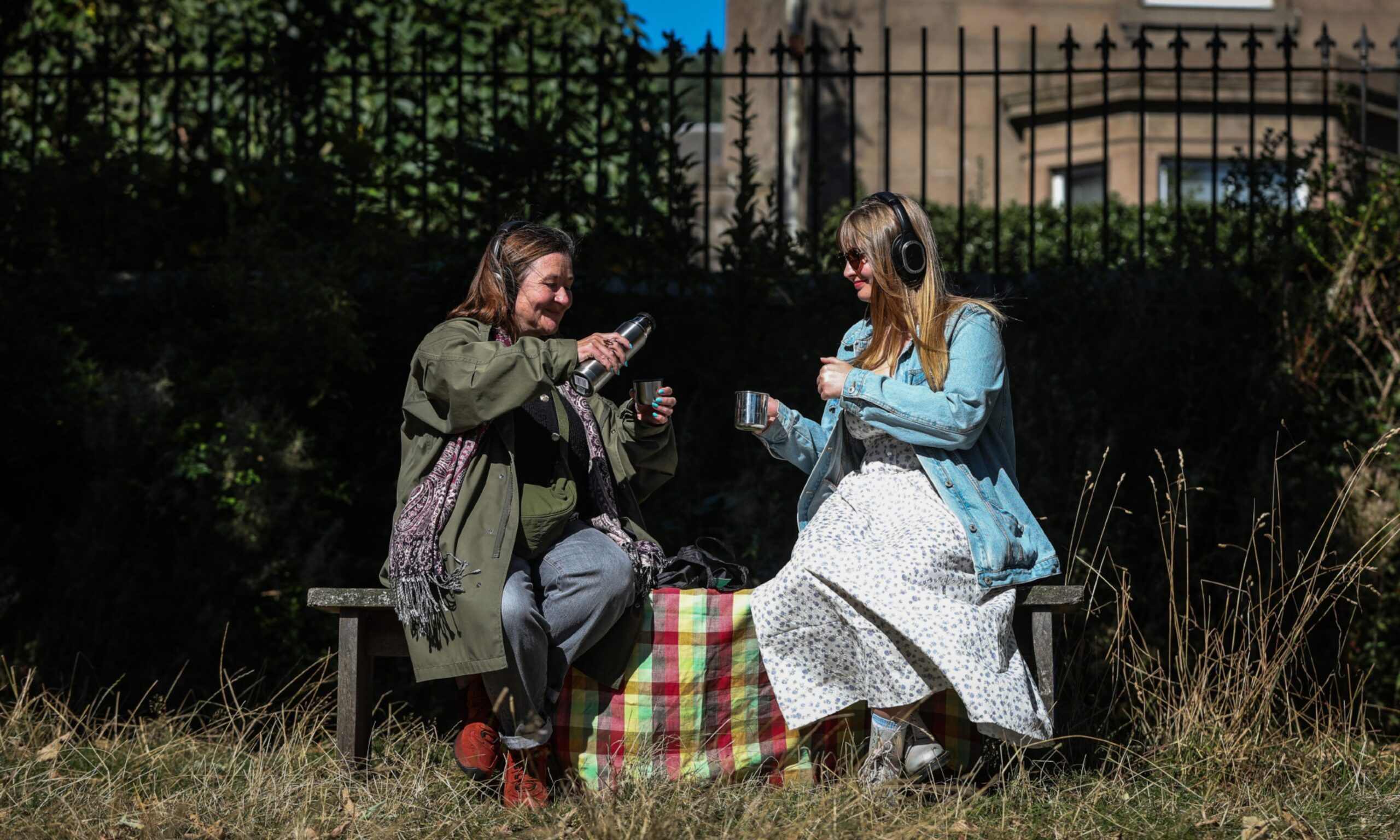 Sharron Devine, left, spent her childhood in Dudhope Park before 'running away' from Dundee to be an actress. Now, she's back at her old stomping ground. Image: Mhairi Edwards/DC Thomson.