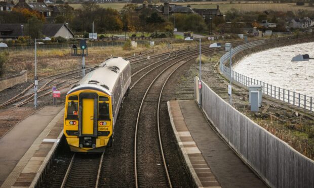 There is a 'possible track defect' near Montrose. Image: Mhairi Edwards/DC Thomson