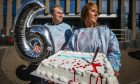 Eljamel patients Jules Rose and Pat Kelly outside Dundee's police HQ.  Image: Mhairi Edwards/DC Thomson