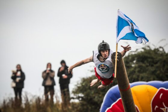 The second participant to reach the flag. Image: Mhairi Edwards/DC Thomson