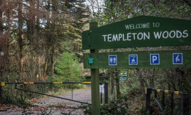 The Courier, CR0032432, News, Templeton Woods in Dundee has been closed to the public due to damage caused by Storm Arwen. Picture shows; general views of the forest with multiple trees down across walkways. Wednesday 1st December, 2021. Mhairi Edwards/DCT Media