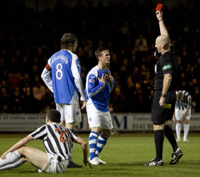 Chris Millar was punished for tripping John McGinn.