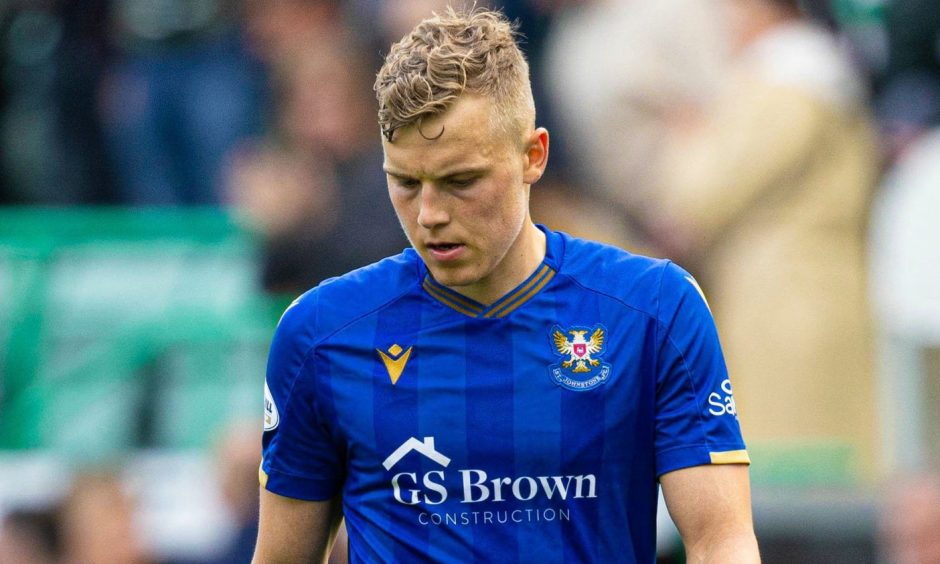 Sven Sprangler played well on his return to the St Johnstone team but was dejected at full-time.