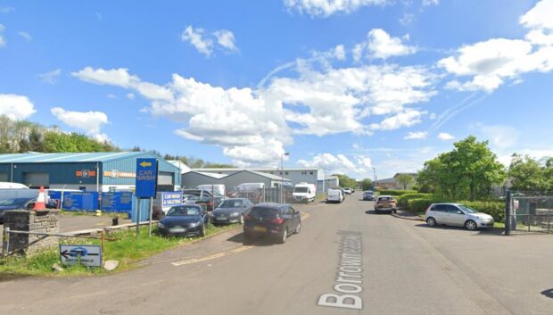 Pavement parking on Borrowmeadow Road in 2023. Image: Google Maps