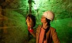 Gayle meets a severed head during a tour of Dundee's underground vaults. Image: Paul Reid.