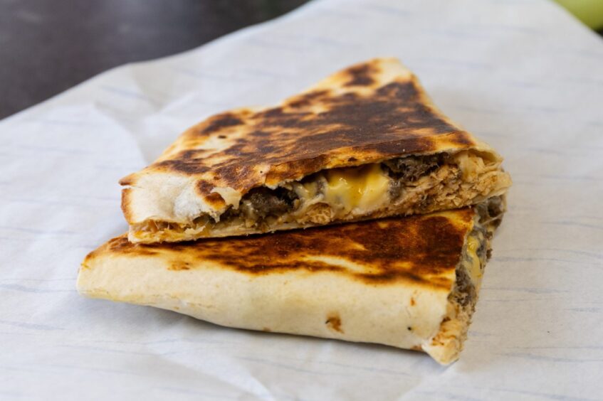 Haggis and cheese quesadilla.