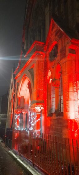 An example of illuminations during testing for Winter Westfest's Christmas Market and Festive Light Trail.