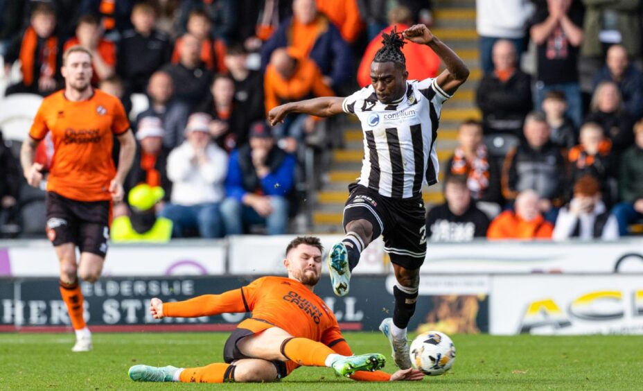 Dundee United's Glenn Middleton entered the fray and put in a superb shift