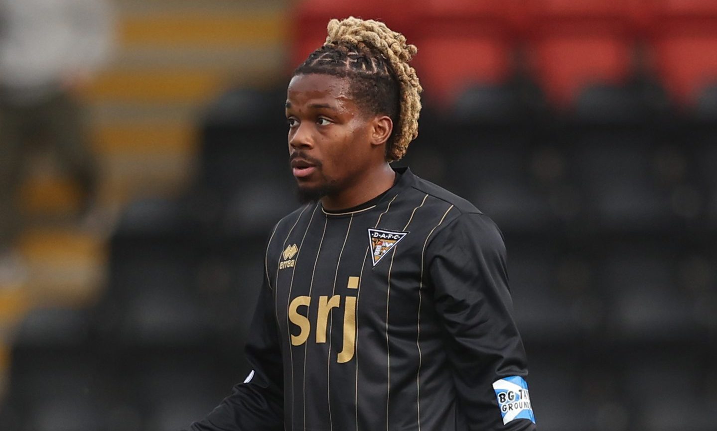 Dapo Mebude during his debut for Dunfermline Athletic F.C. against Airdrie.