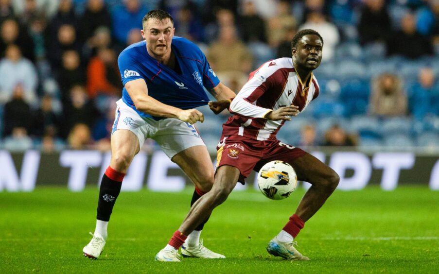 Benji Kimpioka in action against Rangers.