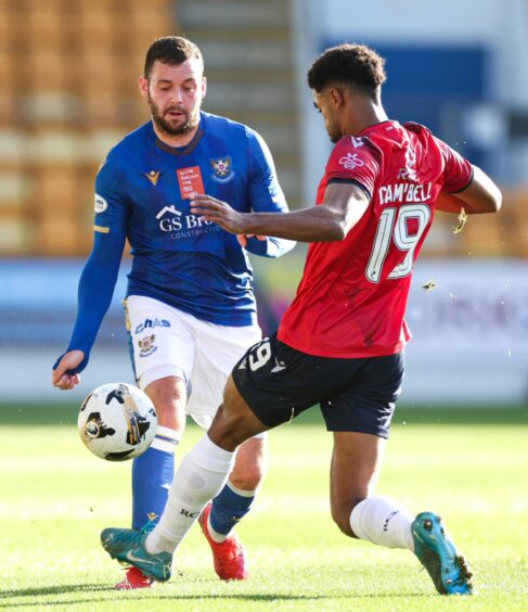 St Johnstone's Drey Wright in action against Ross County. 