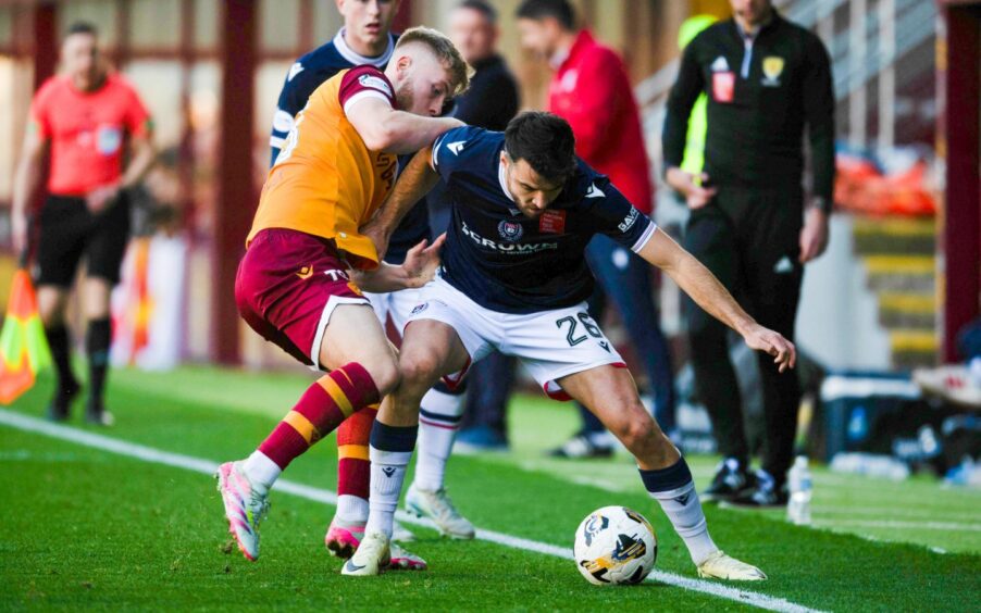 Scott Fraser on the ball for Dundee