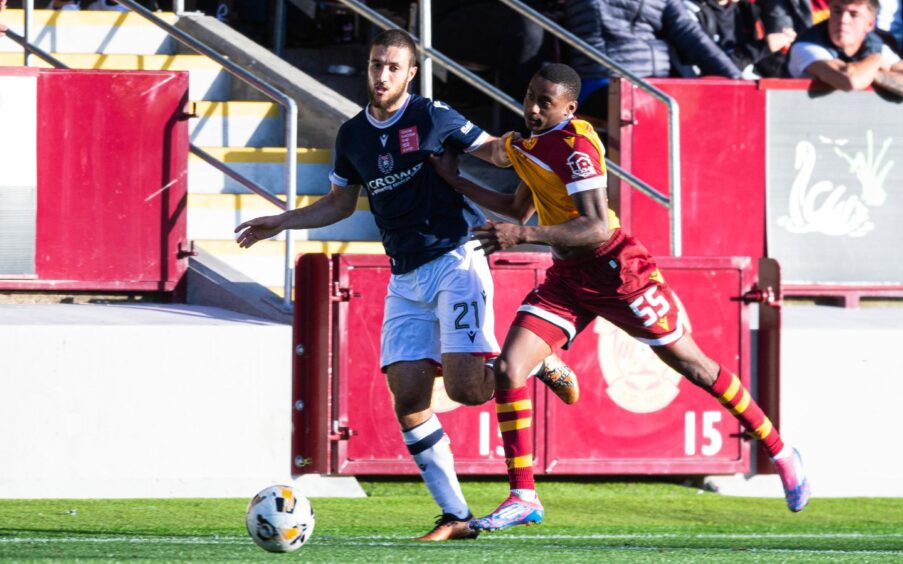 Ziyad Larkeche impressed again for Dundee. Image: Sammy Turner/SNS