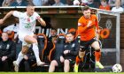 Glenn Middleton, right, burns past Lewis Miller before teeing up Sam Dalby to score against Hibs