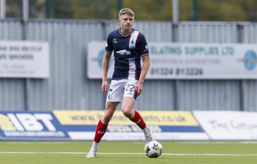 Luke Graham gets on the ball for Falkirk FC.