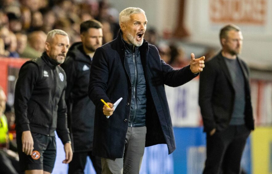 Jim Goodwin was back at Pittodrie for the first time since being dismissed by the Dons