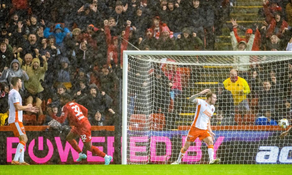 Peter Ambrose, No.32, wheels away in celebration