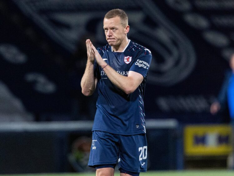 Scott Brown claps the Raith Rovers support after the win over Airdrie.