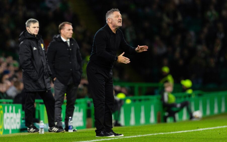 Tony Docherty was pleased with the display from his team in defeat at Celtic. Image: Craig Foy/SNS