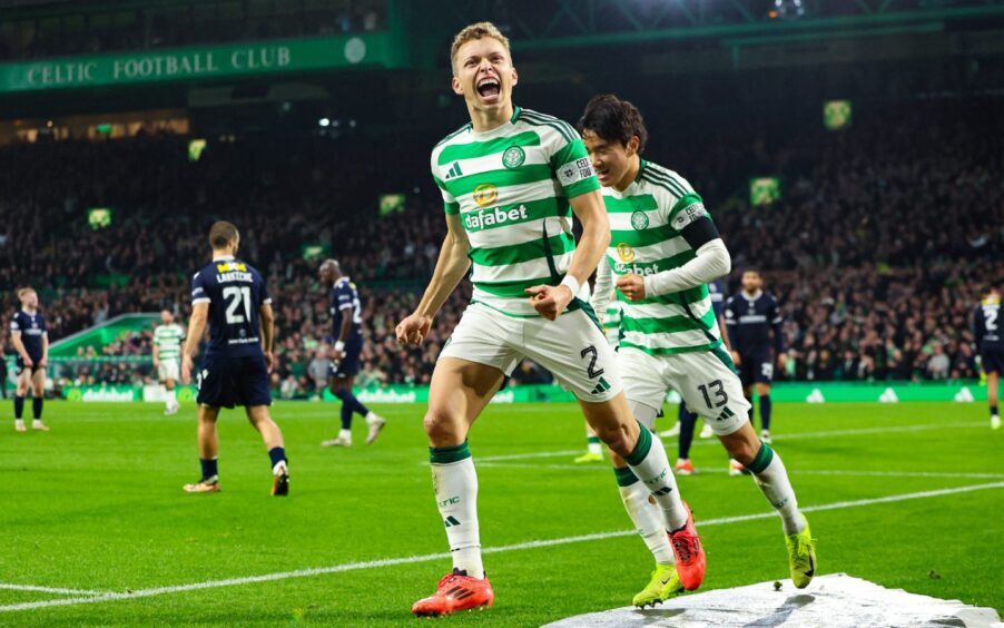 Alistair Johnstone came off the bench to open the scoring for Celtic. Image: Ross MacDonald/SNS