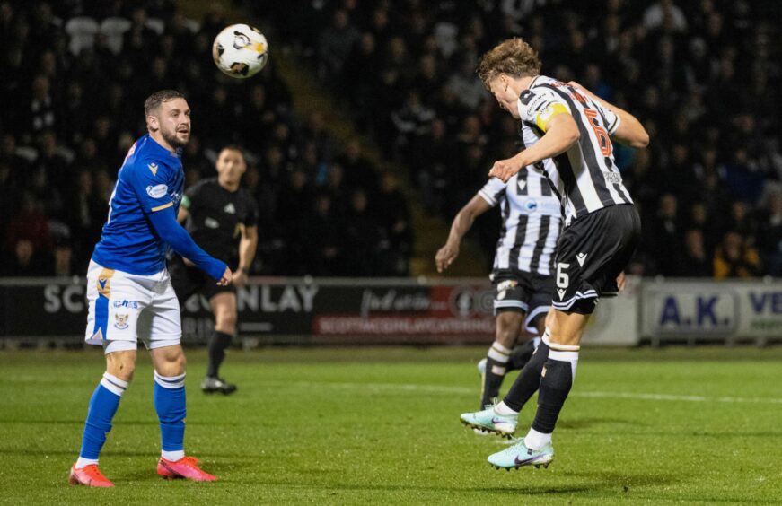 Mark O'Hara scores St Mirren's second goal. 