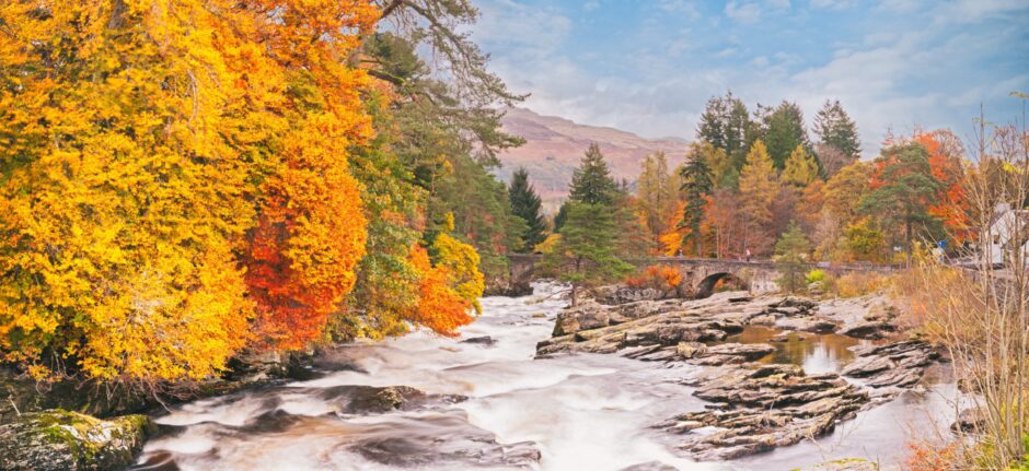 The beautiful Falls of Dochart at Killin. 