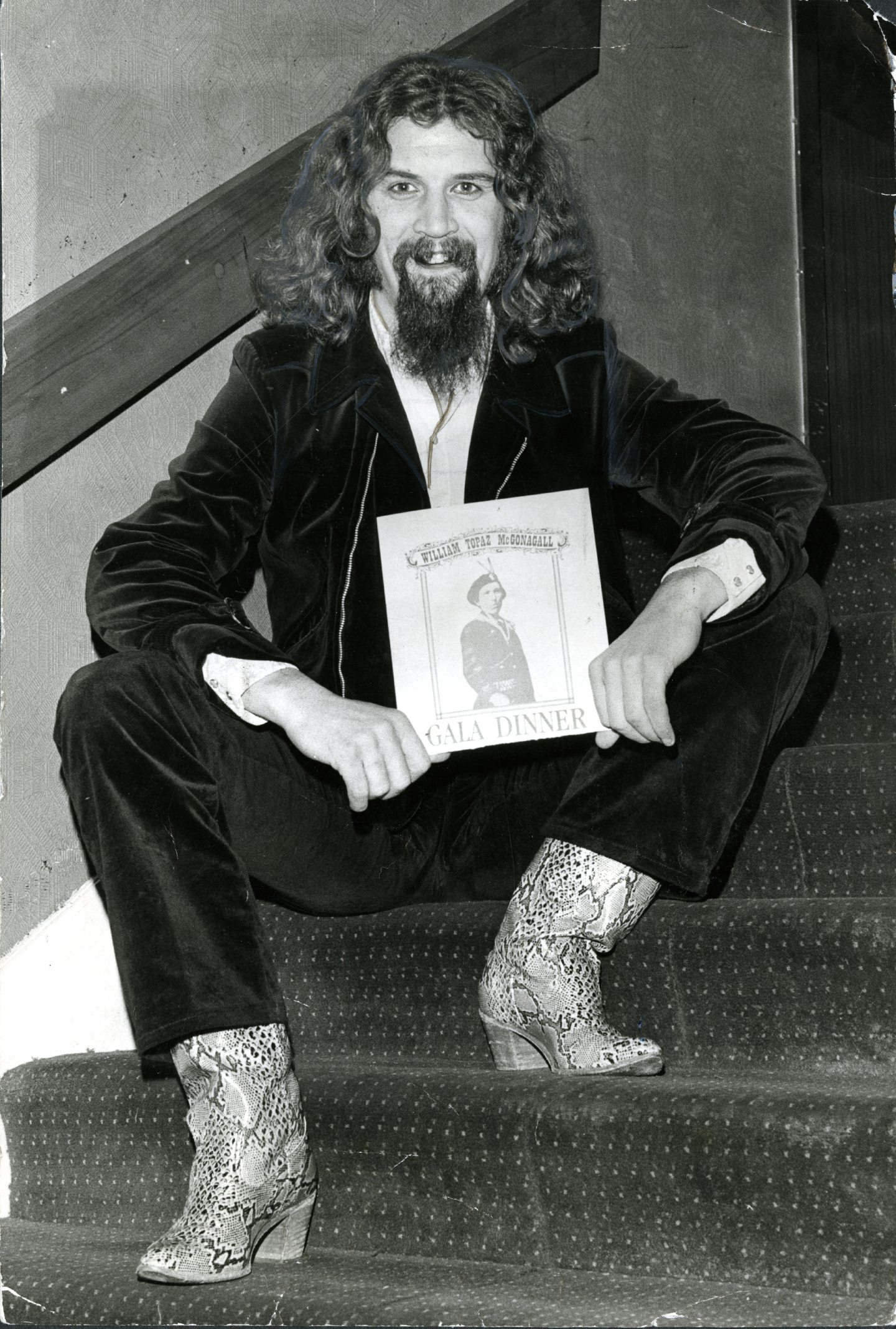 Billy Connolly before the William McGonagall show at the Angus Hotel in Dundee