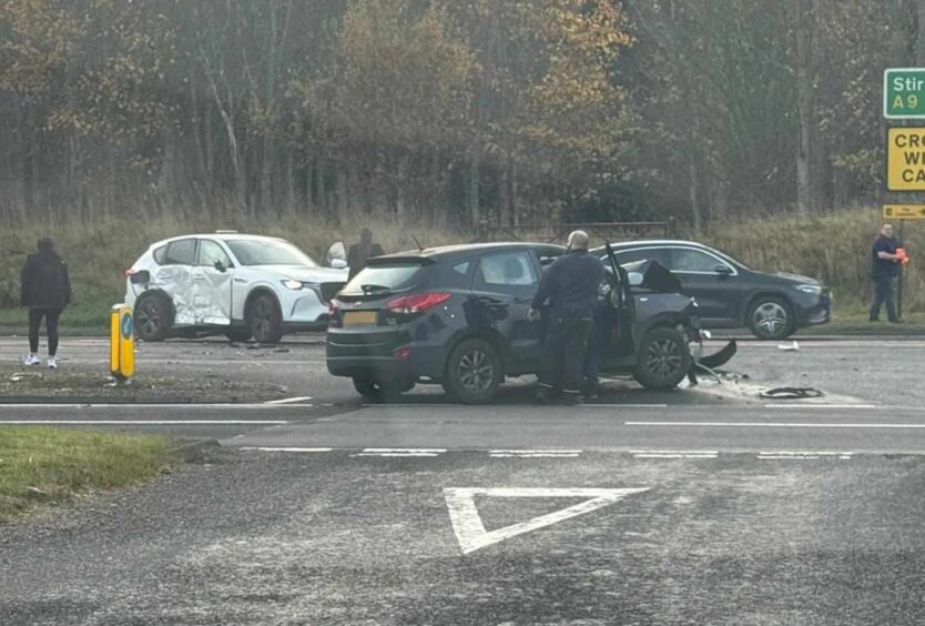 The two car crash on the A9 at Auchterarder 