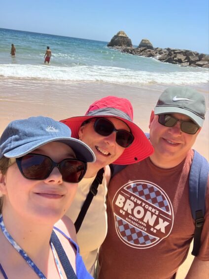 Alison on holiday with husband Paul and daughter Kerry. 